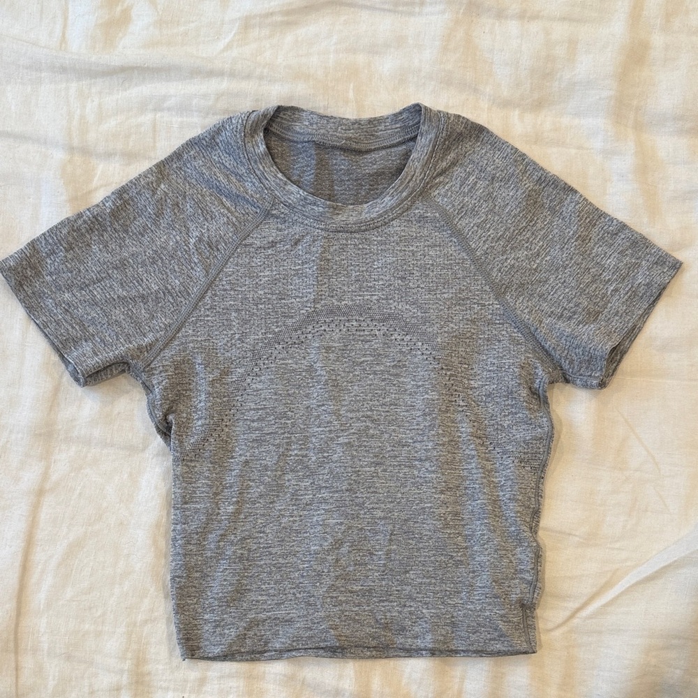 Lululemon swiftly tech cropped short sleeve “slate” 2.0 Size 0